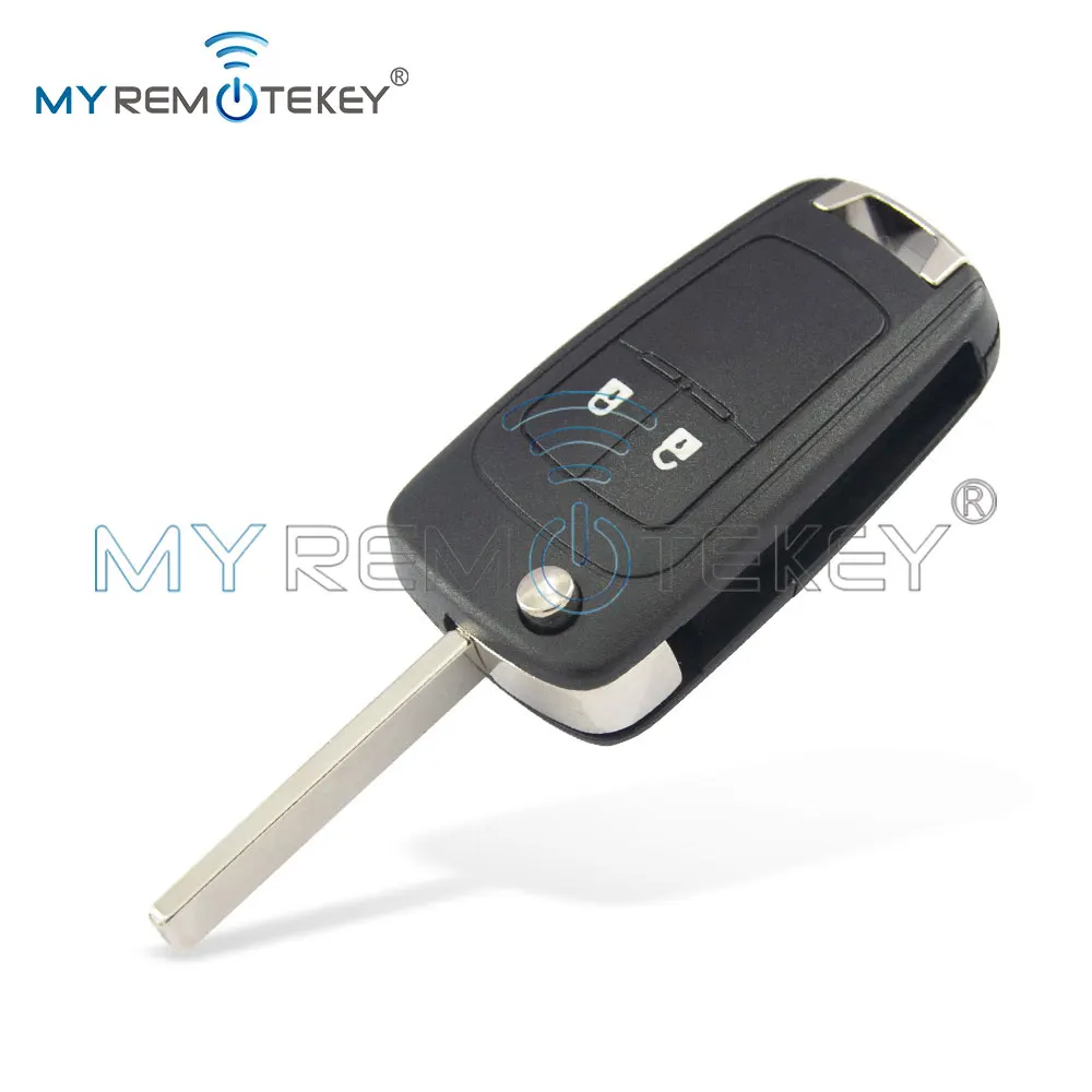 MYREMOTEKEY 5WK50079 (Round Back) Flip Key Shell 3 Button HU100 for Chevrolet Cruze Orlando Malibu Impala