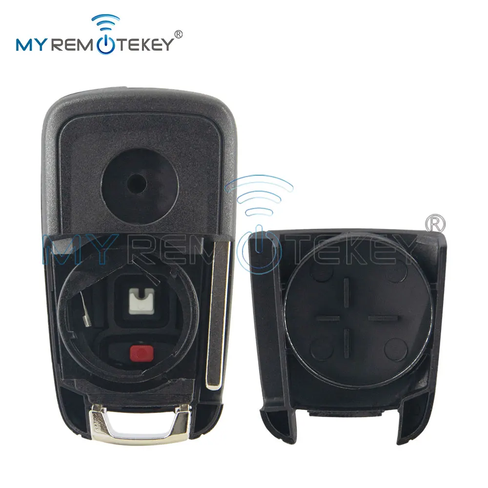 MYREMOTEKEY 5WK50079 (Round Back) Flip Key Shell 3 Button HU100 for Chevrolet Cruze Orlando Malibu Impala