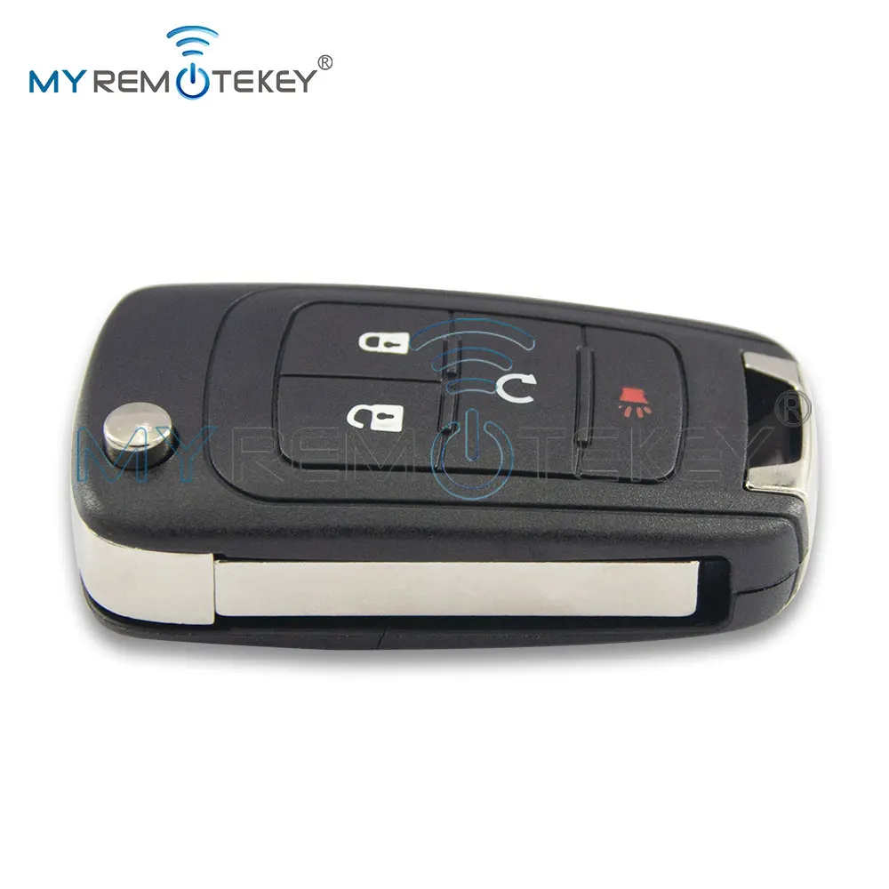 MYREMOTEKEY 5WK50079 (Round Back) Flip Key Shell 3 Button HU100 for Chevrolet Cruze Orlando Malibu Impala