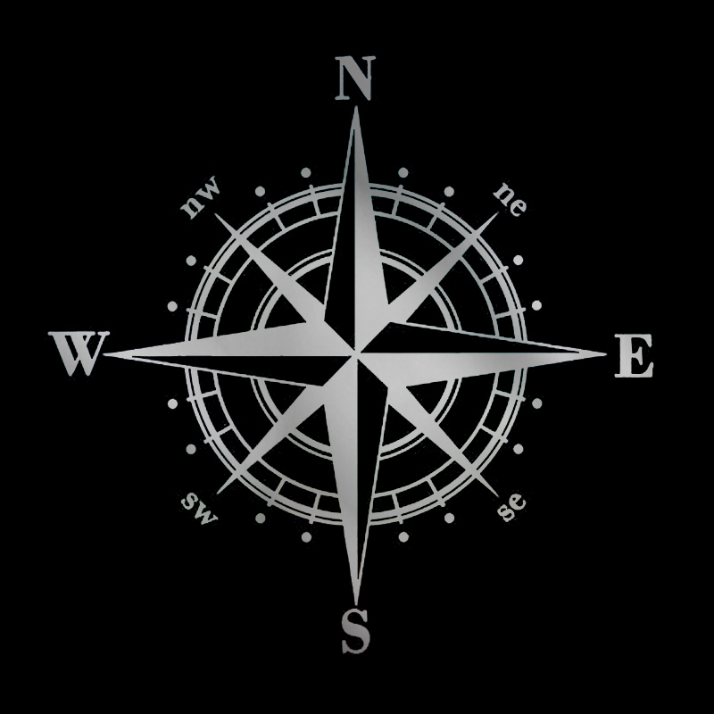 15cm Compass Sticker for Car Stickers Cover Scratches Sunscreen and Waterproof Products Decals Stylish, Personality, Cute, PVC