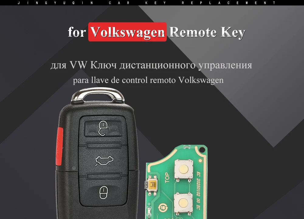 jingyuqin 1J0959753AM Car Remote Key for VW Beetle Golf Passat Jetta 315Mhz ID48 1J0 959 753 AM 5FA008399-30 2000-2006 Key Fob