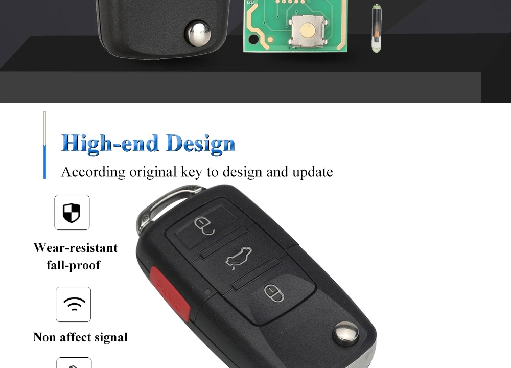 jingyuqin 1J0959753AM Car Remote Key for VW Beetle Golf Passat Jetta 315Mhz ID48 1J0 959 753 AM 5FA008399-30 2000-2006 Key Fob