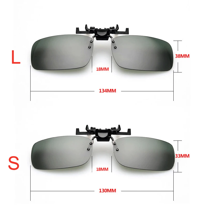 Unisex Grey Lenses Polarized Sunglasses Clip on Flip Up Men Women UV 380 Driving Fishing Night Vision Glasses Clips Anti Glare