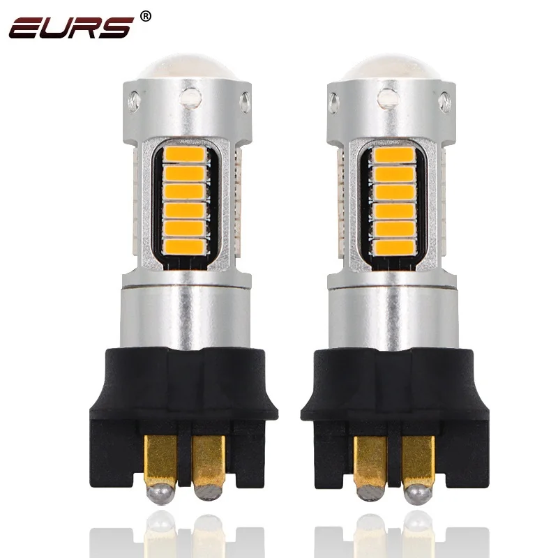 2pcs PW24W PWY24W Led Turn Signal Lamp 4014 30smd DRL Daytime Running Lights CANBUS Car LED Fog Lamp White Red Amber Blue