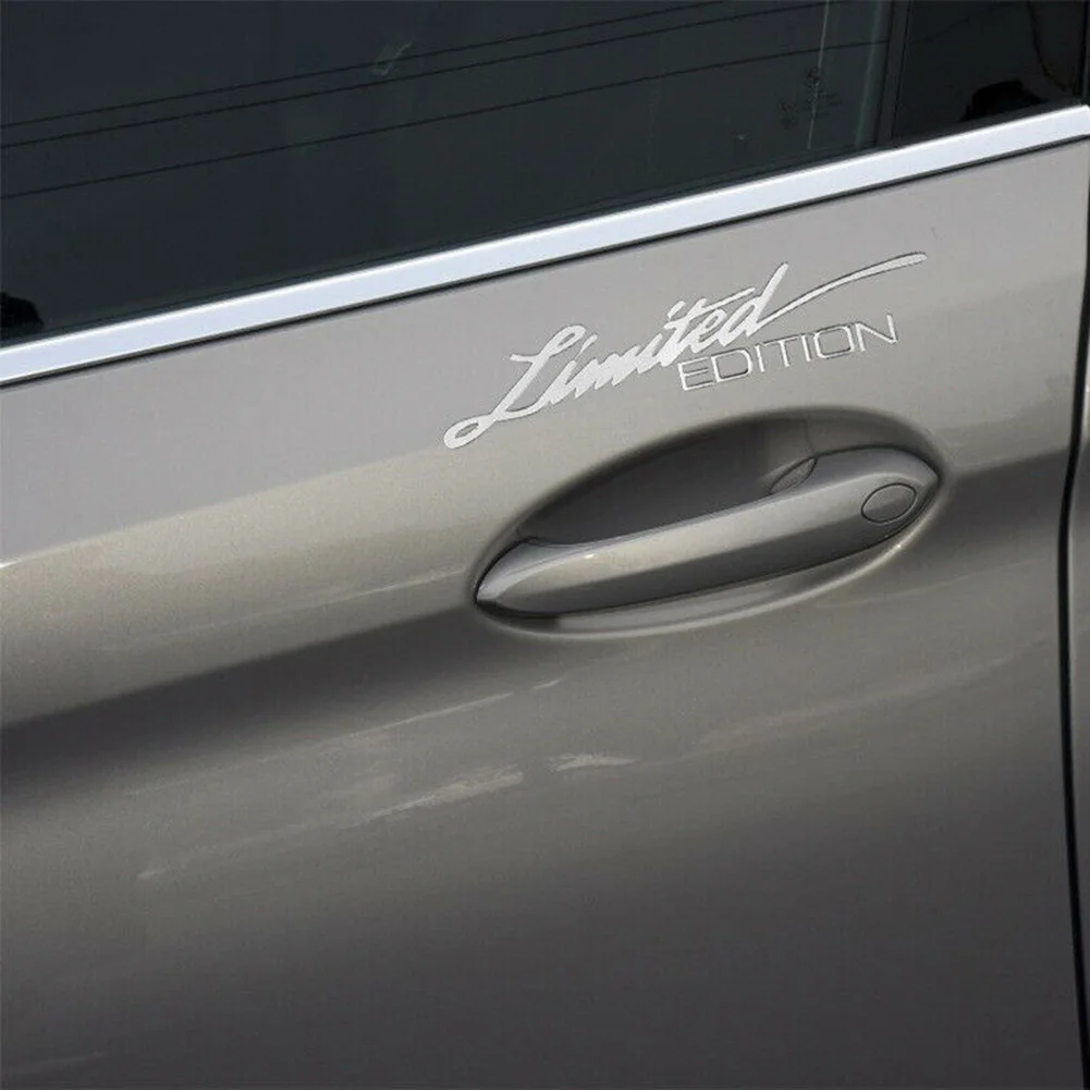 Universal 2pcs Silver Limited Edition Logo Emblem Badge Metal Sticker Decals All Models Car Accessories