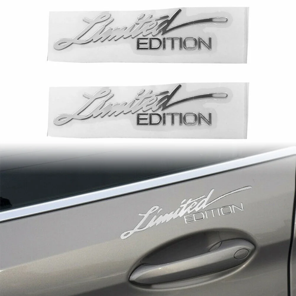 Universal 2pcs Silver Limited Edition Logo Emblem Badge Metal Sticker Decals All Models Car Accessories