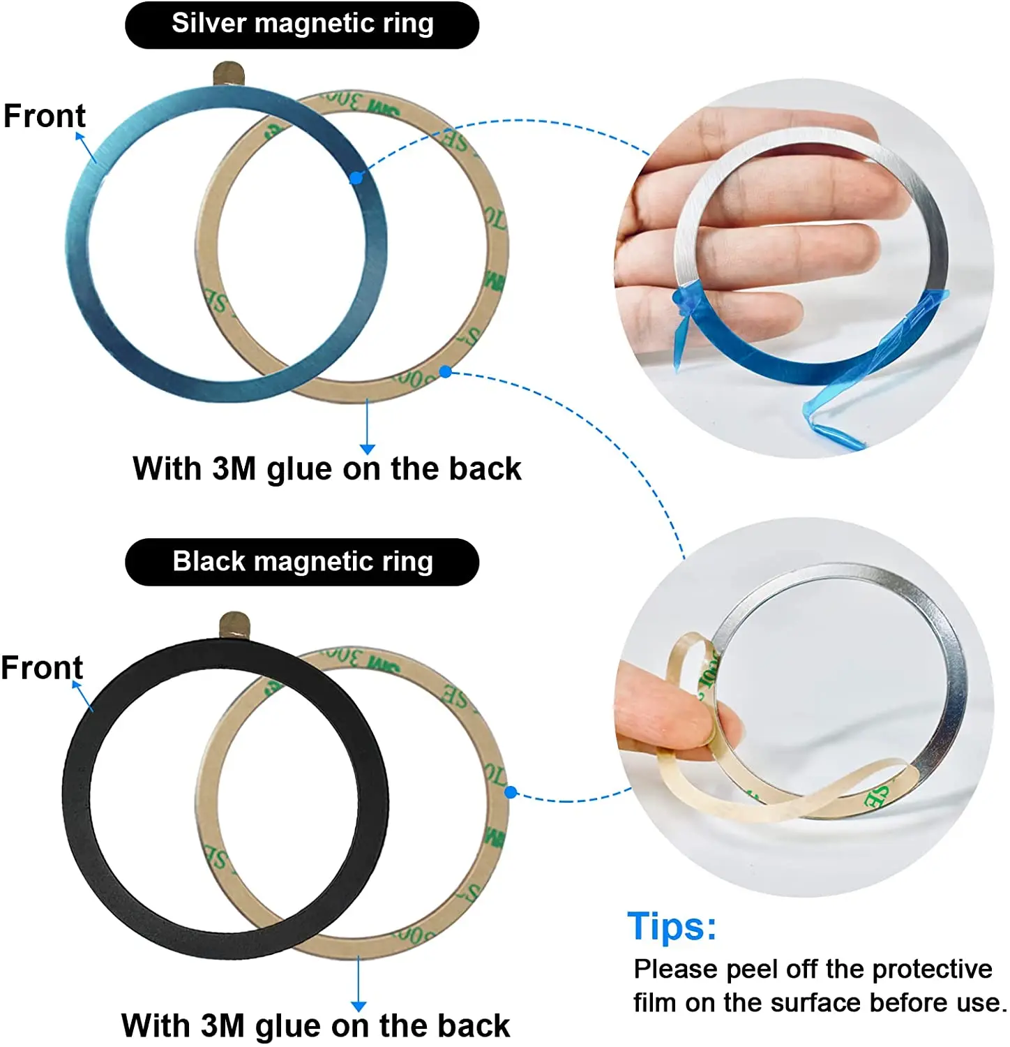 Universal Metal Rings Plate Magnetic Wireless Charger Sticker for Magsafe Wireless Charger Car Phone Holder Sheet phone holder