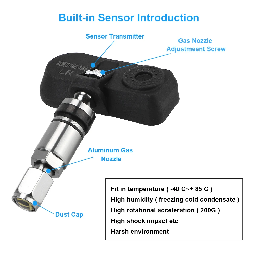 LEEPEE Car TPMS Tire Pressure Monitor System for Toyota Temperature Real-time Monitoring 4Pcs External Internal Sensor Save Fuel