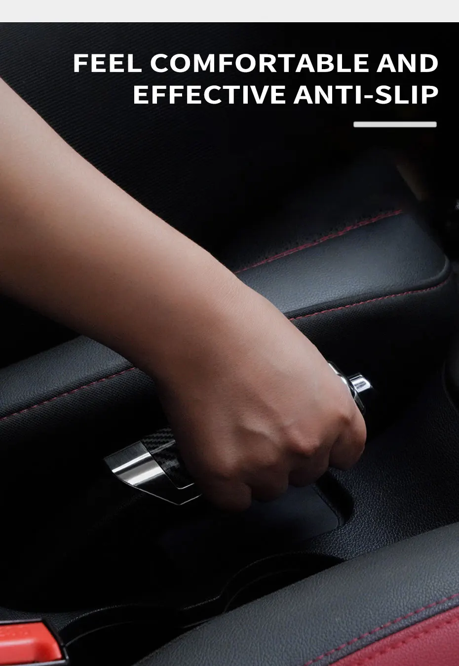 SEAMETAL Car Hand Brake Cover Handbrake Grips Protection Cover Carbon Fiber Parking Brake Decoration Shell Interior Accessories