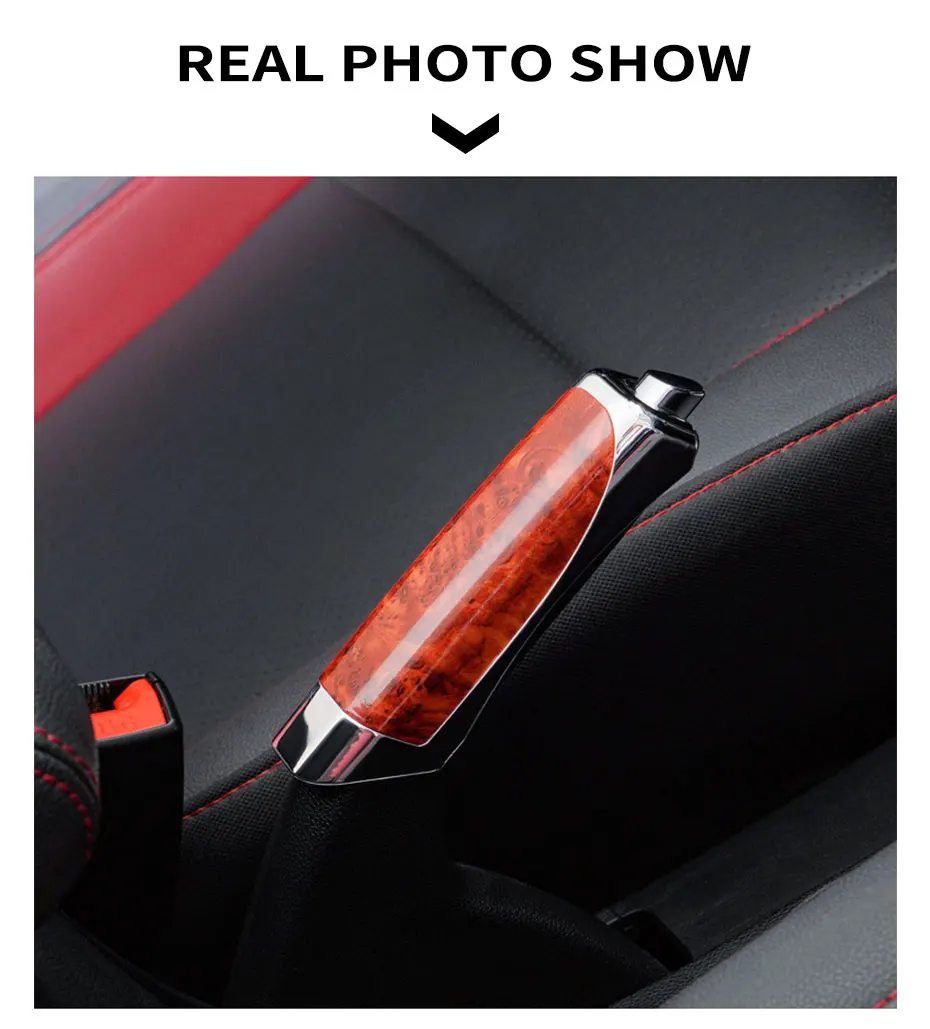 SEAMETAL Car Hand Brake Cover Handbrake Grips Protection Cover Carbon Fiber Parking Brake Decoration Shell Interior Accessories