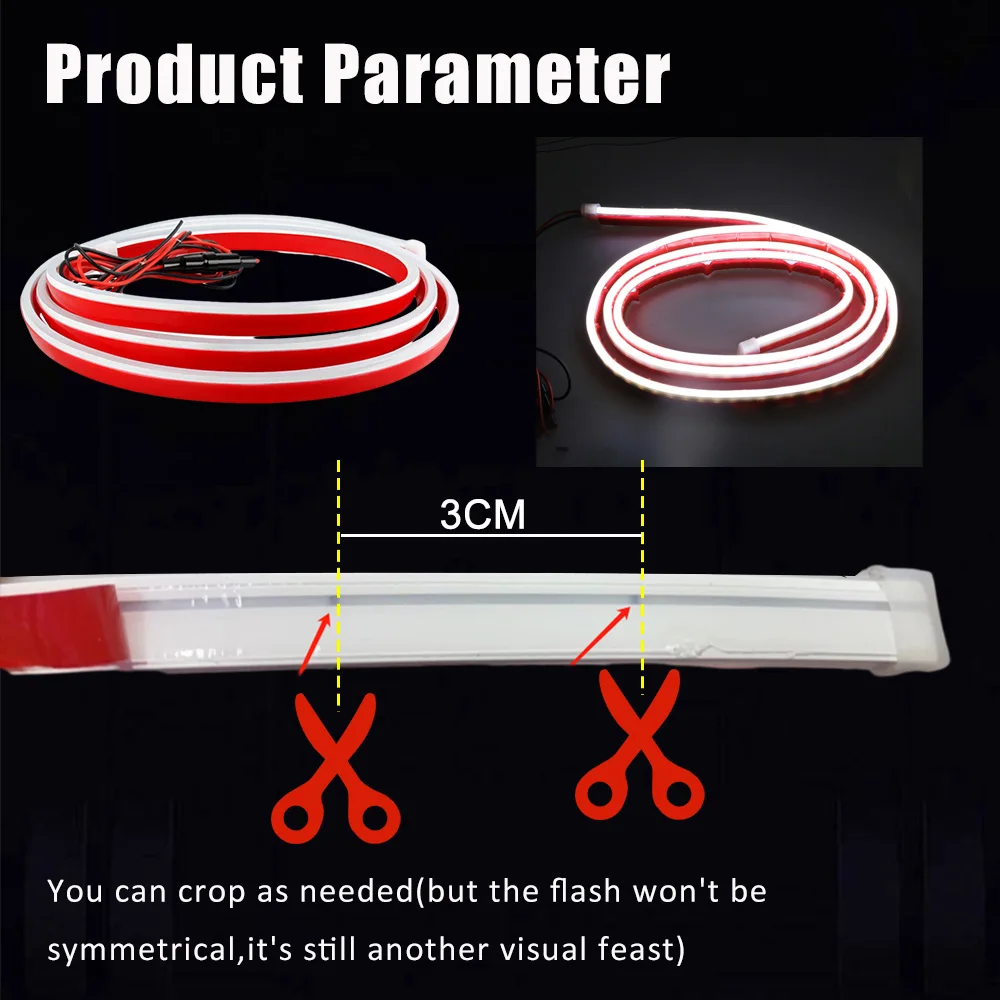 Scan Starting Led Car Hood Light Strip Decorative Lamp Flexible DRL Daytime Running Lights Auto Headlight Strips Car Assecories
