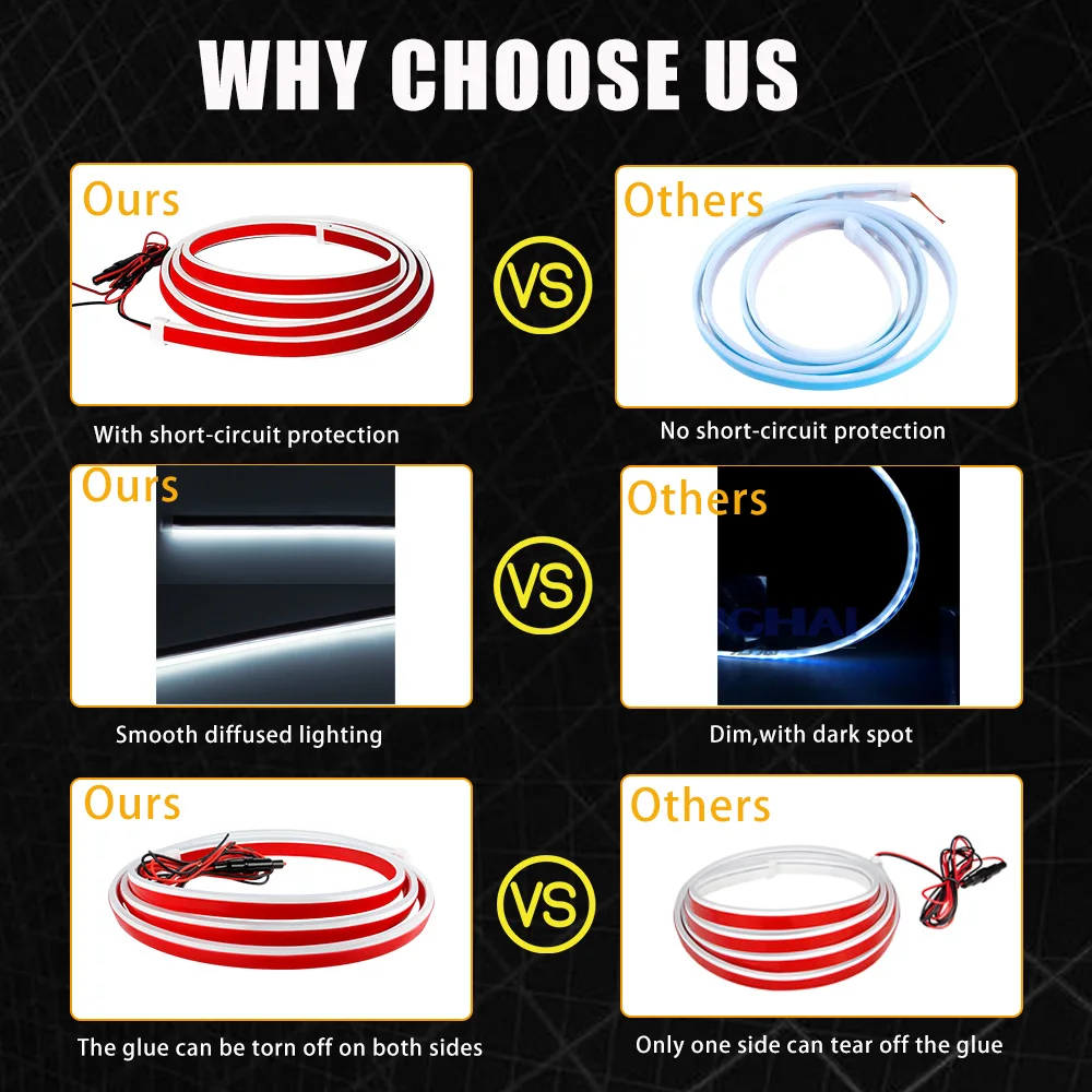 Scan Starting Led Car Hood Light Strip Decorative Lamp Flexible DRL Daytime Running Lights Auto Headlight Strips Car Assecories