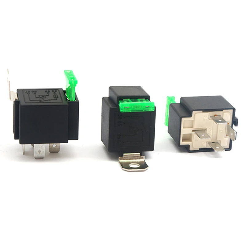 1PC 12V DC 4 Pin Car Automotive Fused Relay 30A Normally Open Relais 30A Fuse with 4pin/5Pin Backrest