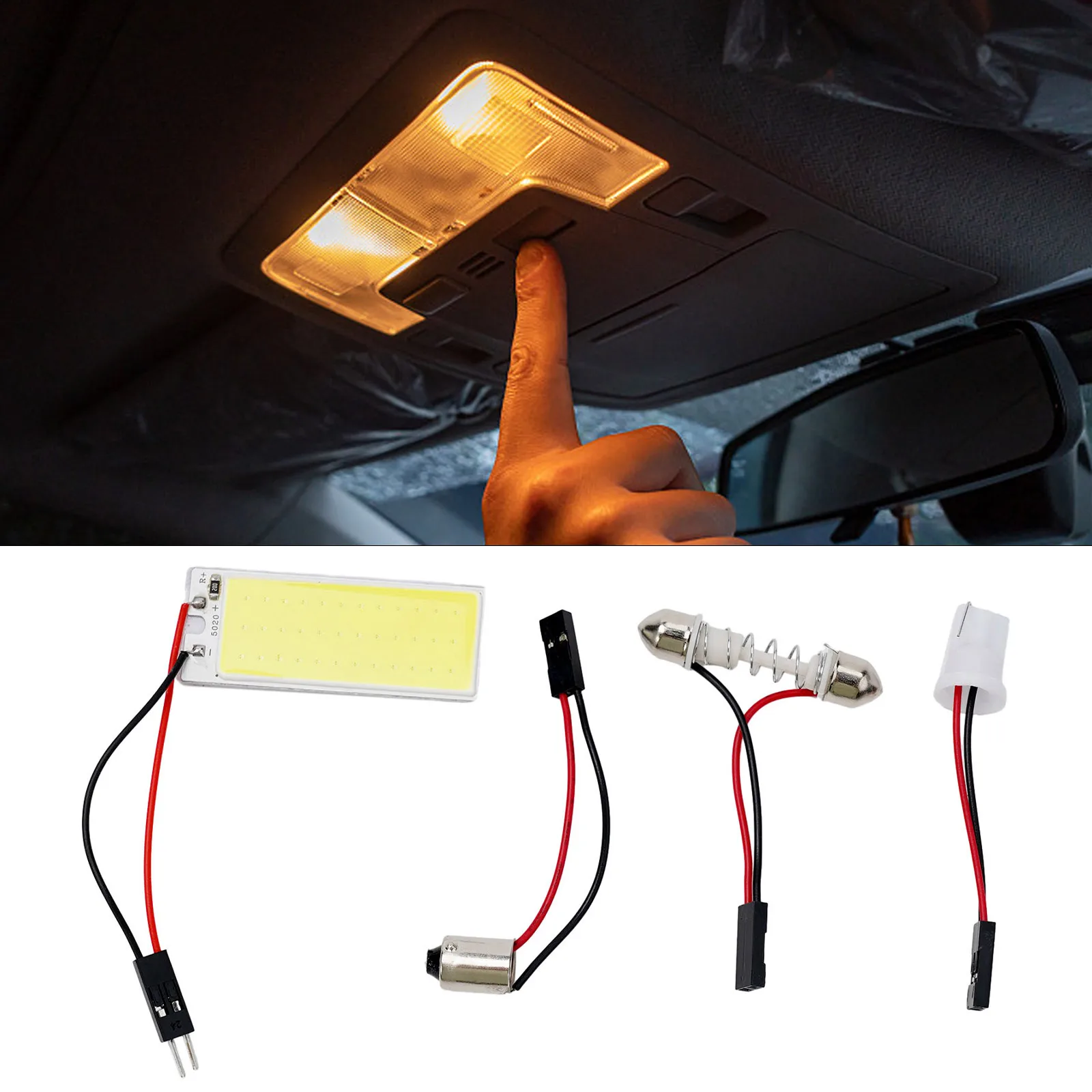 Car Interior Ceiling LED Light Panel 6000K White COB LED Light Panel With Light Adapter For Car Interior Ceiling 16/24/36/48 LED