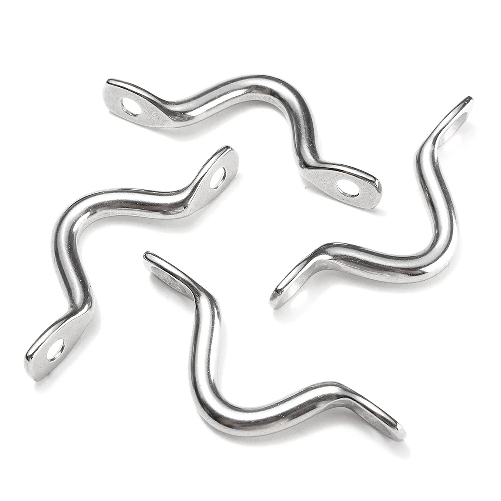 4pcs Handle 5mm Stainless Steel Wire Eye Strap Boat Marine Tie Down Fender Hook Canopy Engines Accessories 316 Stainless Steel