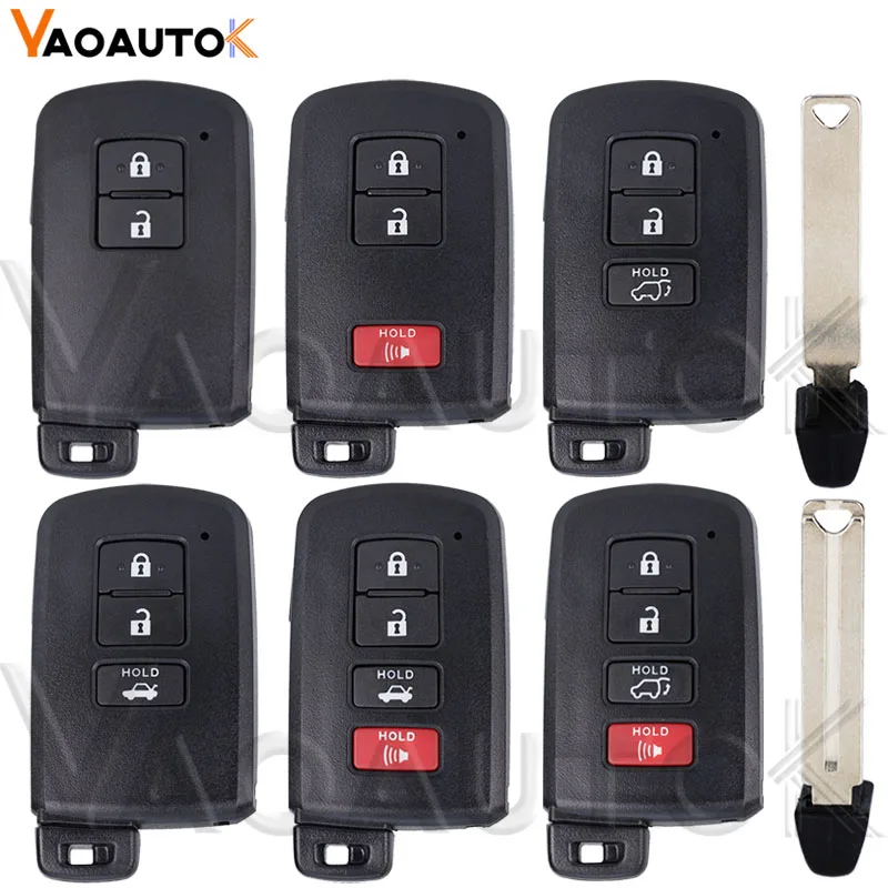 Smart Remote Key Shell Case Fob For Toyota Avalon Camry RAV4 2012-2015 With Insert Key 2/3/4 Buttons Car Key Shell With Blade
