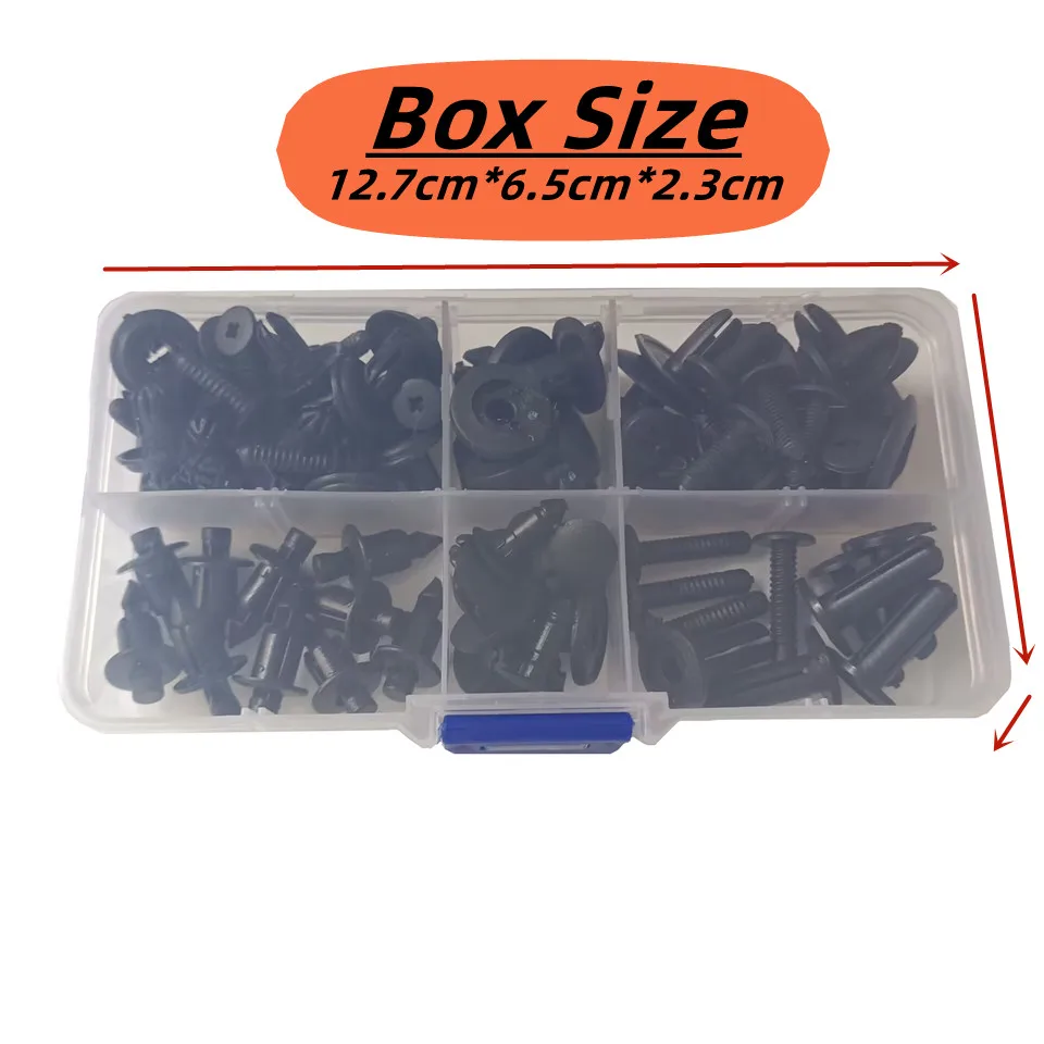 6mm Motorcycle Auto Mudguard Screw Rivet Bag Packed For Mitsubishi Wheel Arch Car Trunk Plastic Fastener Clip Repair Small Box
