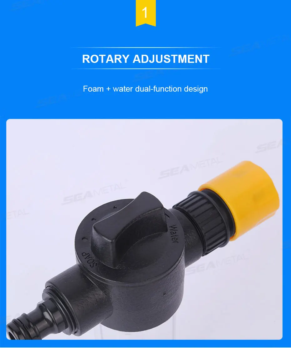 SEAMETAL Car Washer Foam Generator Washing Snow Foam Spray Bottle Lance Sprinkler High Pressure Water Gun Hose Nozzle Clean Tool