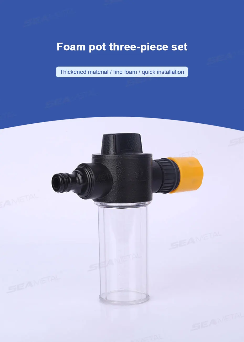 SEAMETAL Car Washer Foam Generator Washing Snow Foam Spray Bottle Lance Sprinkler High Pressure Water Gun Hose Nozzle Clean Tool