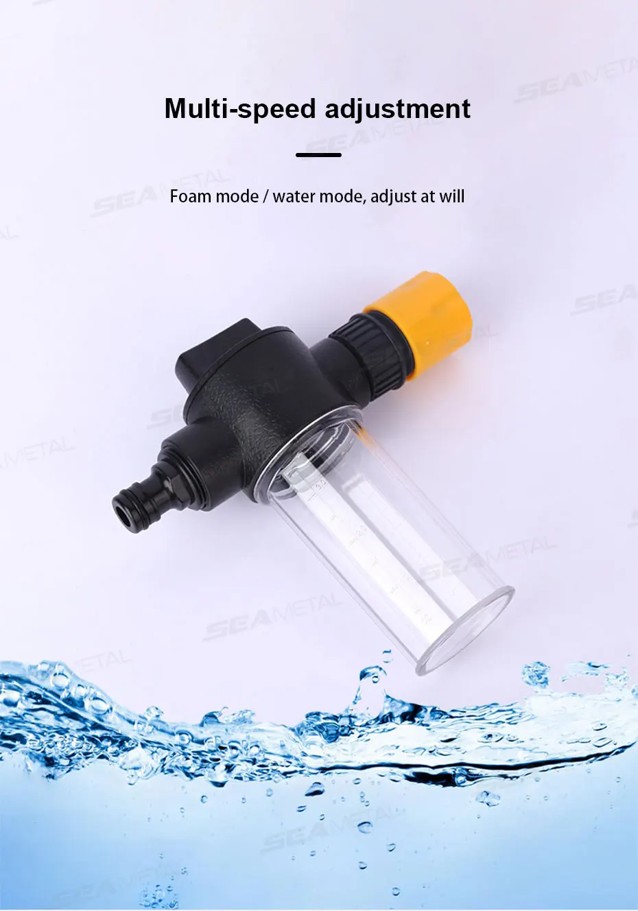 SEAMETAL Car Washer Foam Generator Washing Snow Foam Spray Bottle Lance Sprinkler High Pressure Water Gun Hose Nozzle Clean Tool