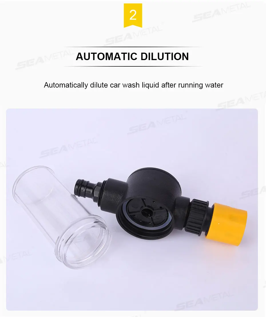 SEAMETAL Car Washer Foam Generator Washing Snow Foam Spray Bottle Lance Sprinkler High Pressure Water Gun Hose Nozzle Clean Tool