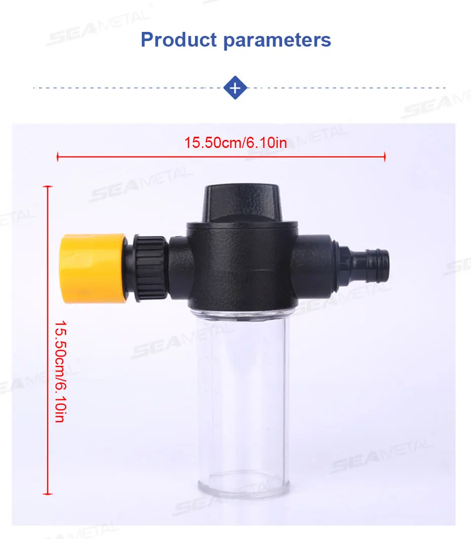 SEAMETAL Car Washer Foam Generator Washing Snow Foam Spray Bottle Lance Sprinkler High Pressure Water Gun Hose Nozzle Clean Tool