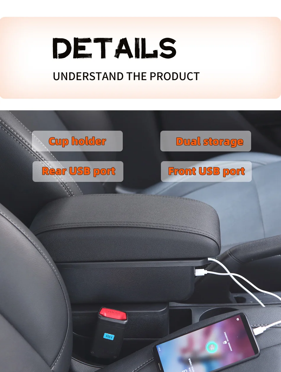 For Volkswagen Golf 6 Armrest Box For VW Golf 6 Golf 5 Mk6 MK5 Jetta 5 Car Armrest For VW Sagitar Storage Box Interior details
