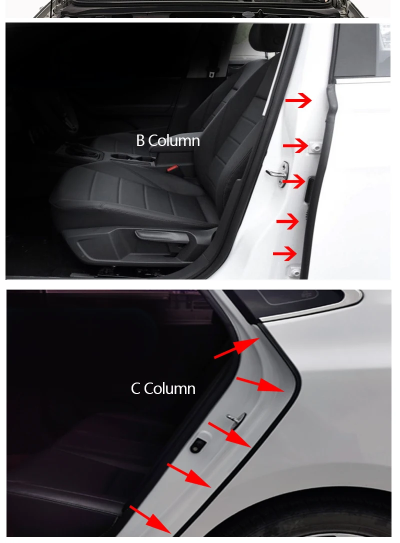 SEAMETAL Car Door Seal Strip Rubber Double Layer Sealing Protector Soundproof Waterproof Weather Strips for Car Door Hood Trunk