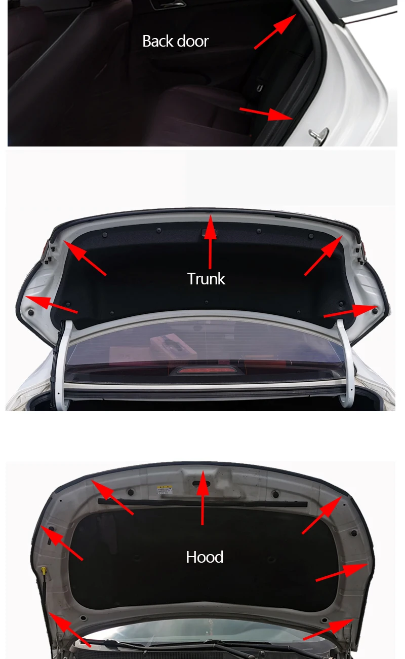 SEAMETAL Car Door Seal Strip Rubber Double Layer Sealing Protector Soundproof Waterproof Weather Strips for Car Door Hood Trunk