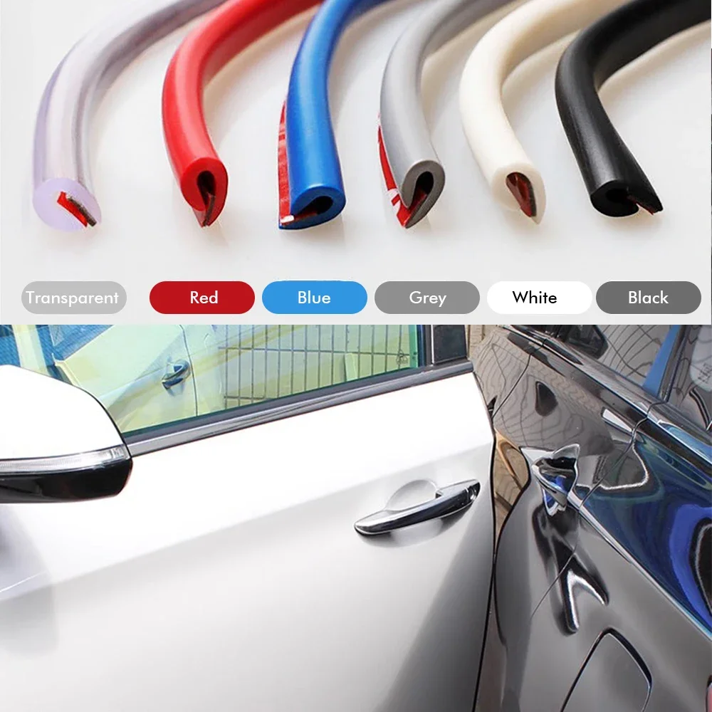 5M Car Door Edge Guards Trim U Type Strip Rubber Moulding Sealing Scratch Protector Strip for Car Door Styling Decoration