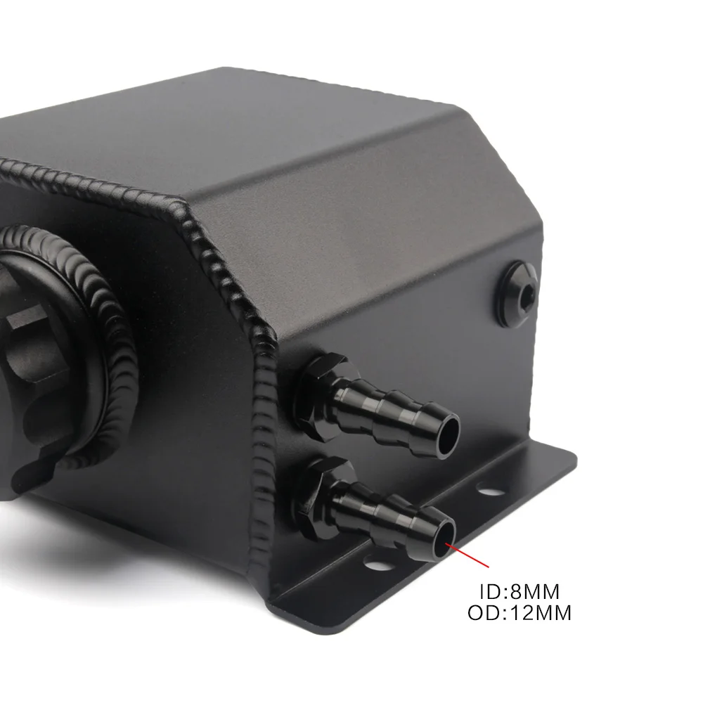 1L Aluminum Oil Catch Can Reservoir Tank With Drain Plug Breather Oil Tank Fuel Tank Universal Style