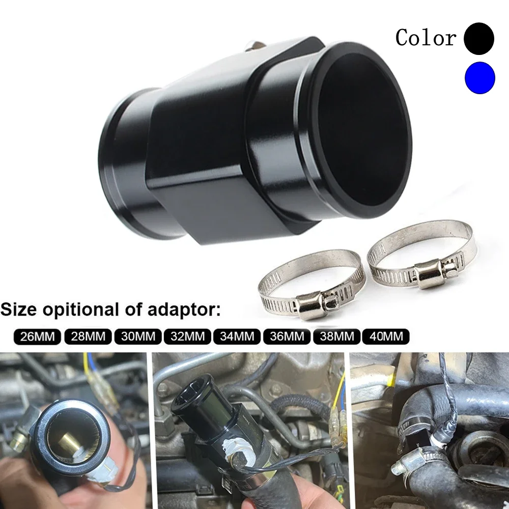 Aluminum Water Temp Gauge Radiator Temperature 26mm/28mm/30mm/32mm/34mm/36mm/38mm/40mm Water Temp Joint Pipe Sensor Hose Adapter