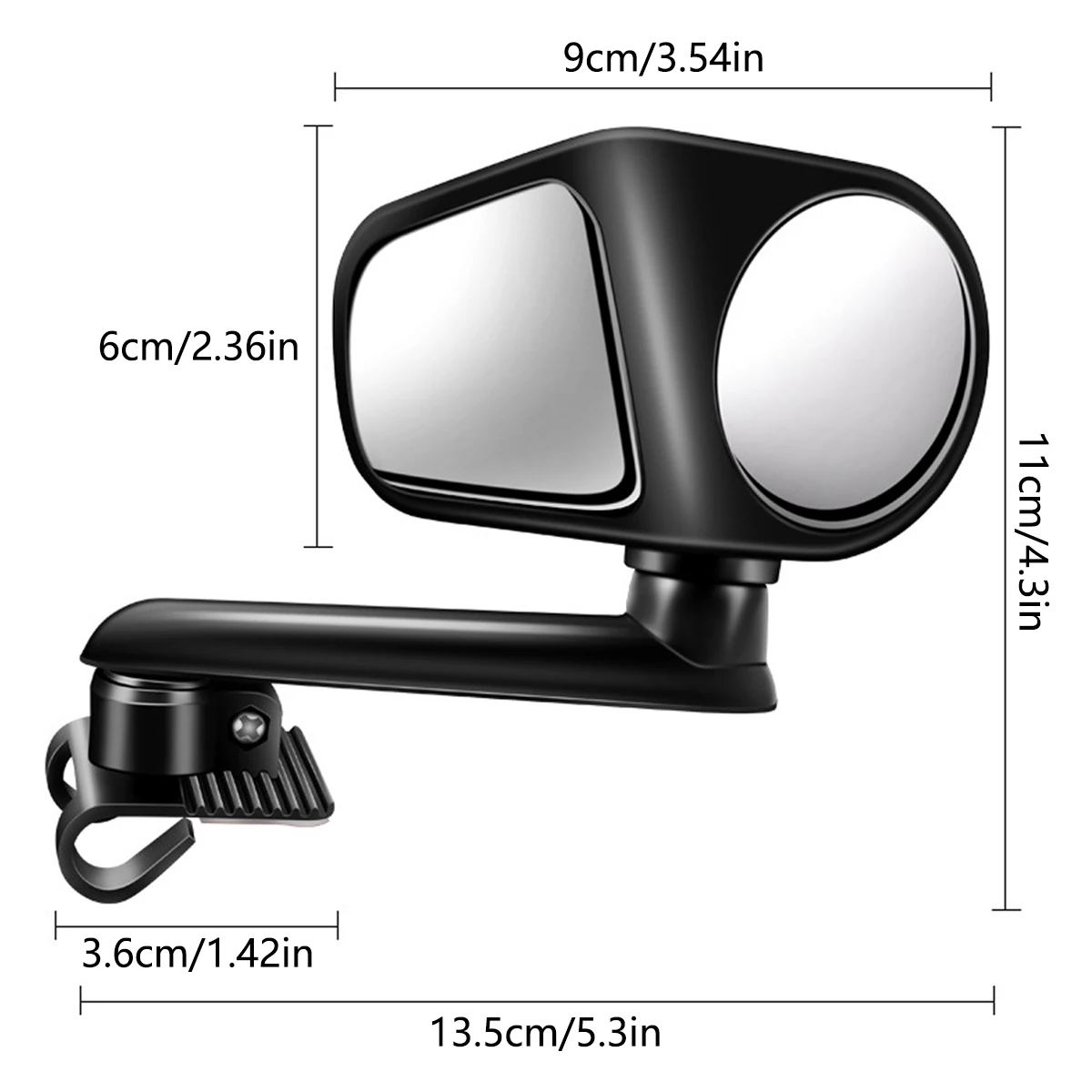 2Pcs Car Rearview Mirrors 360° Blind Spot Mirror Adjustable Rotatable Convex Wide-angle Clear Rearview Safety Mirror Accessories