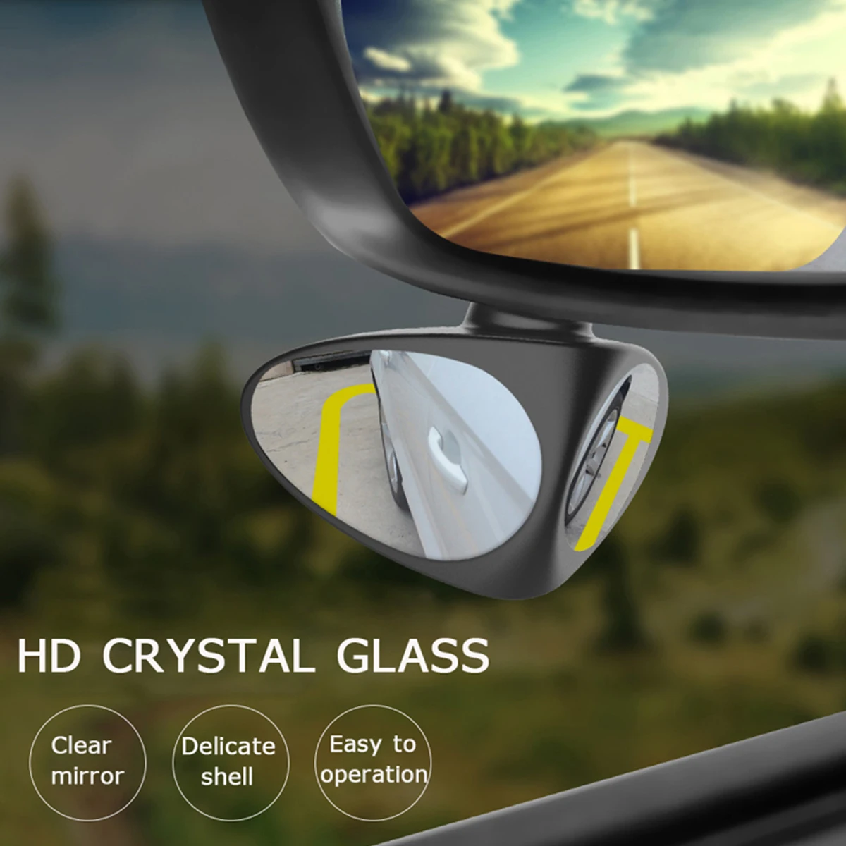 2Pcs Car Rearview Mirrors 360° Blind Spot Mirror Adjustable Rotatable Convex Wide-angle Clear Rearview Safety Mirror Accessories