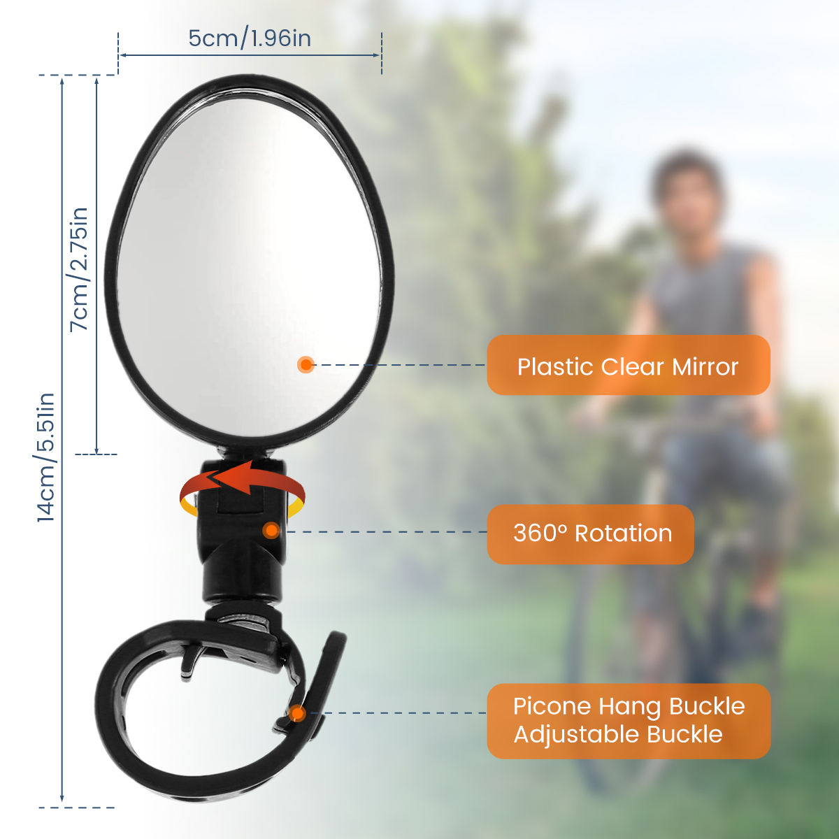 2Pcs Car Rearview Mirrors 360° Blind Spot Mirror Adjustable Rotatable Convex Wide-angle Clear Rearview Safety Mirror Accessories