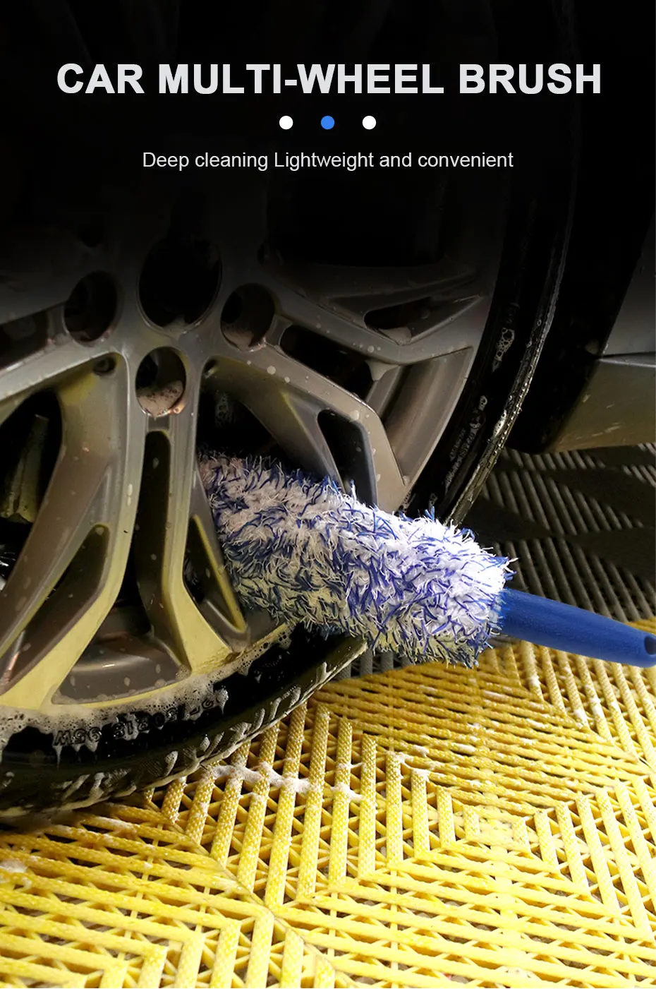 SEAMETAL Car Cleaning Brush Car Wash Portable Plush Wheel Tire Rim Brush Wash Tools for Car Motorcycle Wheel Tire Accessories