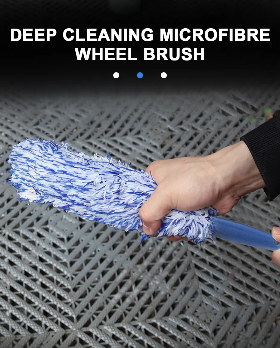 SEAMETAL Car Cleaning Brush Car Wash Portable Plush Wheel Tire Rim Brush Wash Tools for Car Motorcycle Wheel Tire Accessories