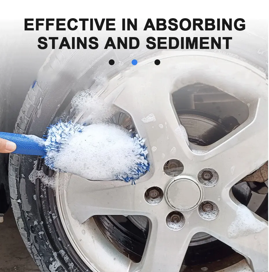 SEAMETAL Car Cleaning Brush Car Wash Portable Plush Wheel Tire Rim Brush Wash Tools for Car Motorcycle Wheel Tire Accessories