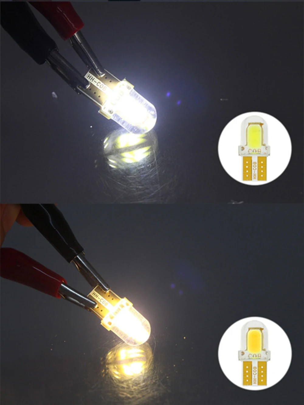 LED W5W T10 194 168 W5W COB 4SMD Led Parking Bulb Auto Wedge Clearance Lamp Canbus Silica Bright White License Light Bulbs