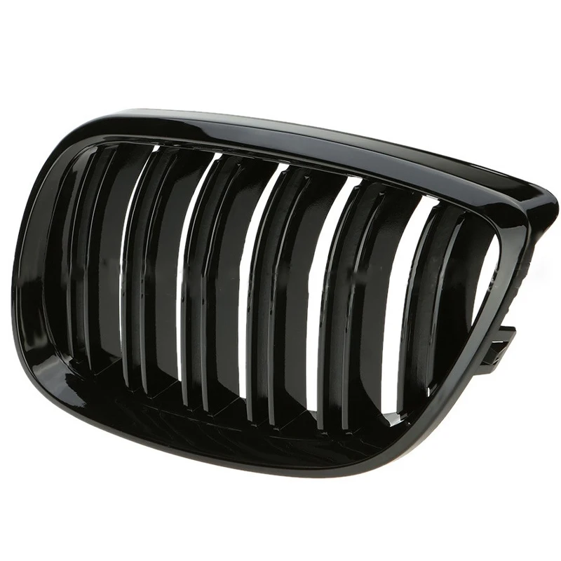 Gloss Black Racing Grill Double Line Slat Grille Car Front Bumper Grilles Kidney For BMW 3 Series E92 E93 M3 2006-2009 2 Door