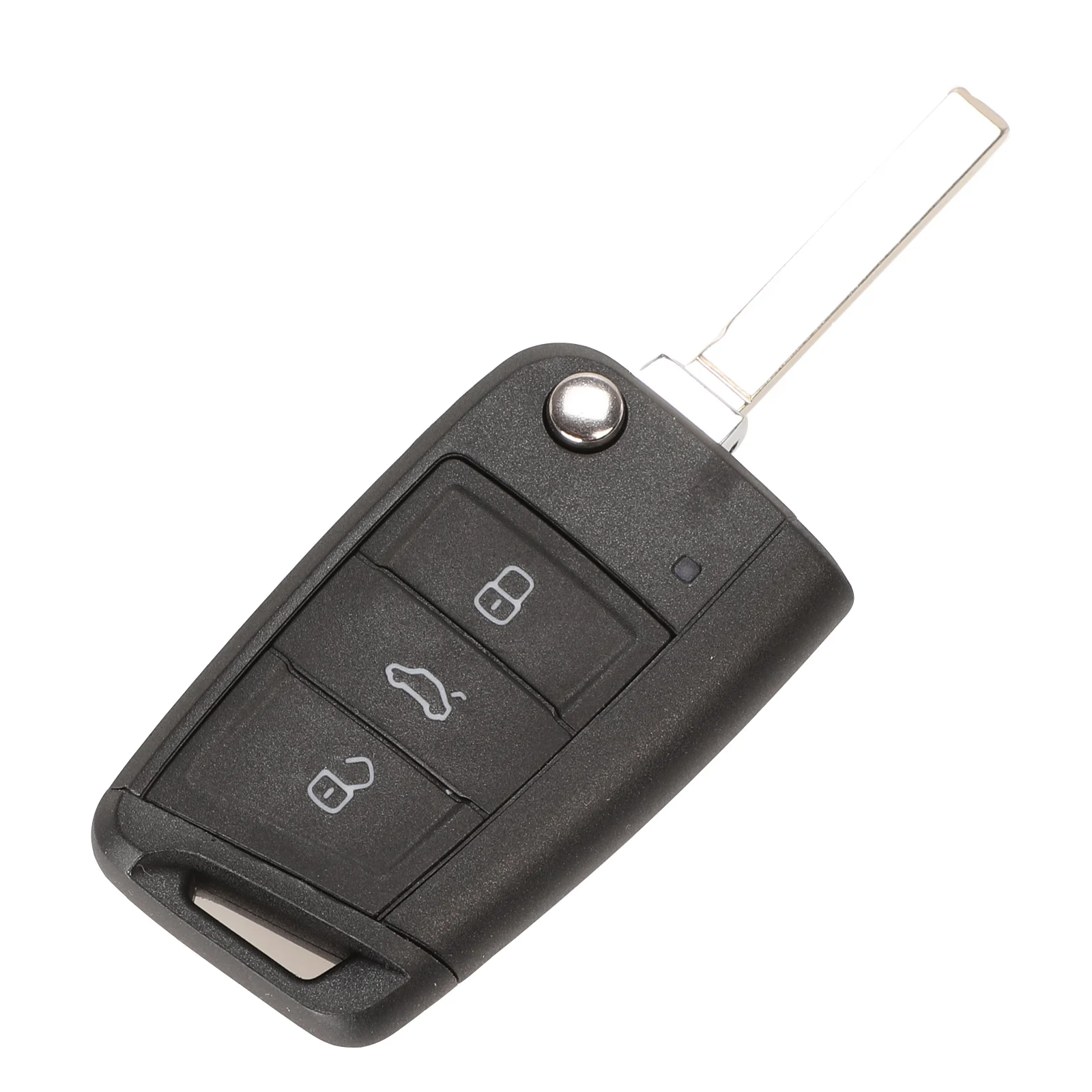 Jingyuqin Remote Car Key Case Shell For Volkswagen VW Golf 7 Beetle Jetta Bora Passat Polo Tiguan 3 Button Chrome HU66 HU162T