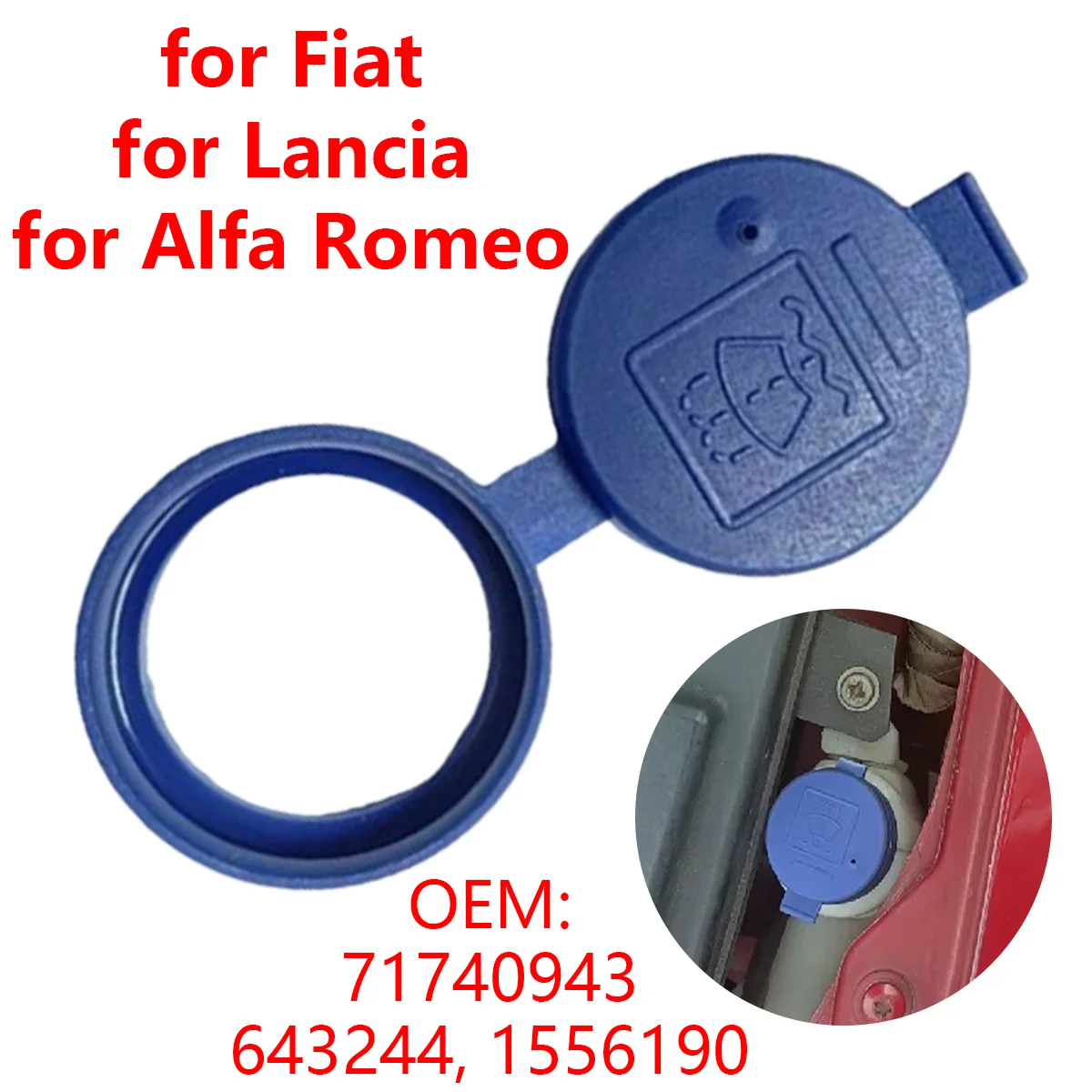 71740943 Car Windshield Washer Fluid Reservoir Tank Bottle Cap Lid for Fiat 500 Punto Bravo Doblo for Alfa Romeo for Abarth 500