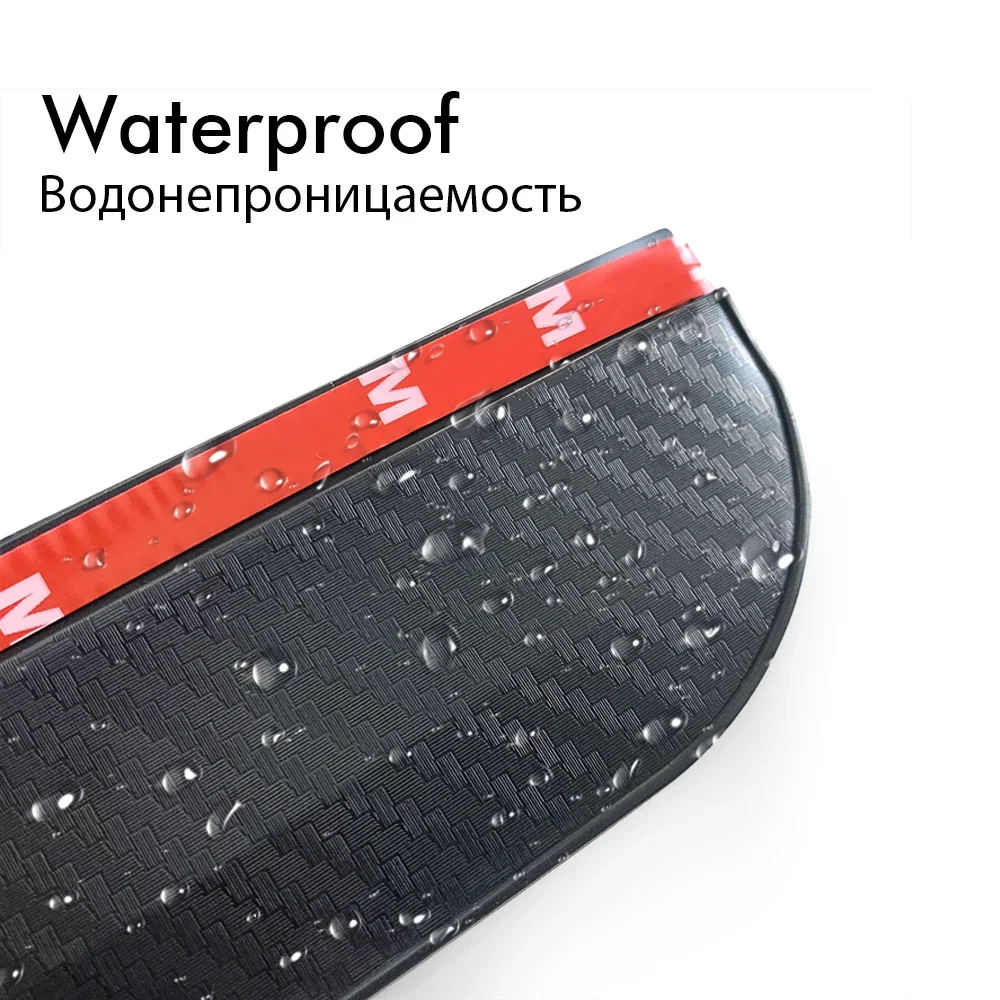 Car Rearview Mirror Rain Eyebrow Carbon Fiber Sun Visor Shade Protector Clear Vision Rain Auto Mirror Organizer Accessories