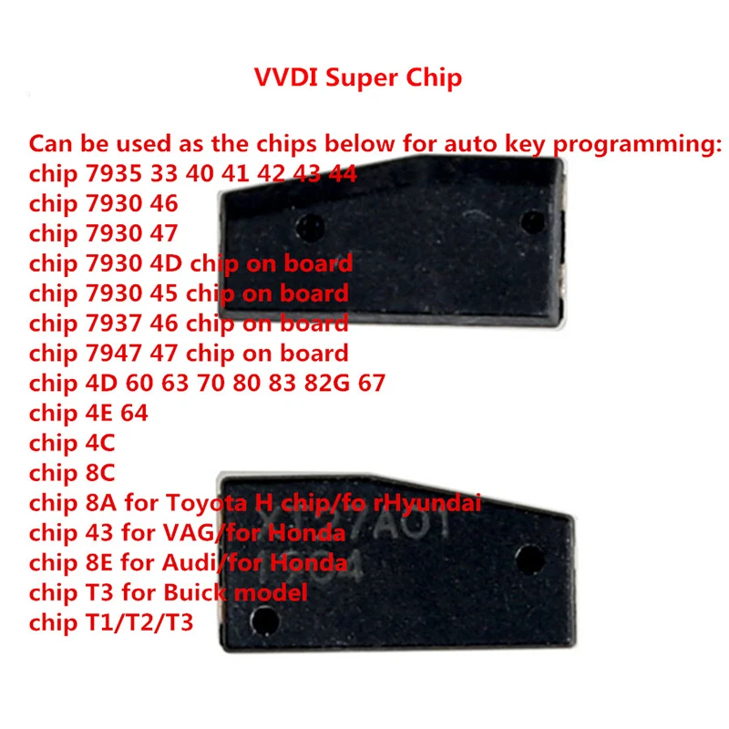AC070022 OEM Xhorse VVDI Super Chip For ID46 40 43 4D 8C 8A T347 XT27A01 XT27A66 For VVDI2 Tool Mini Car Key
