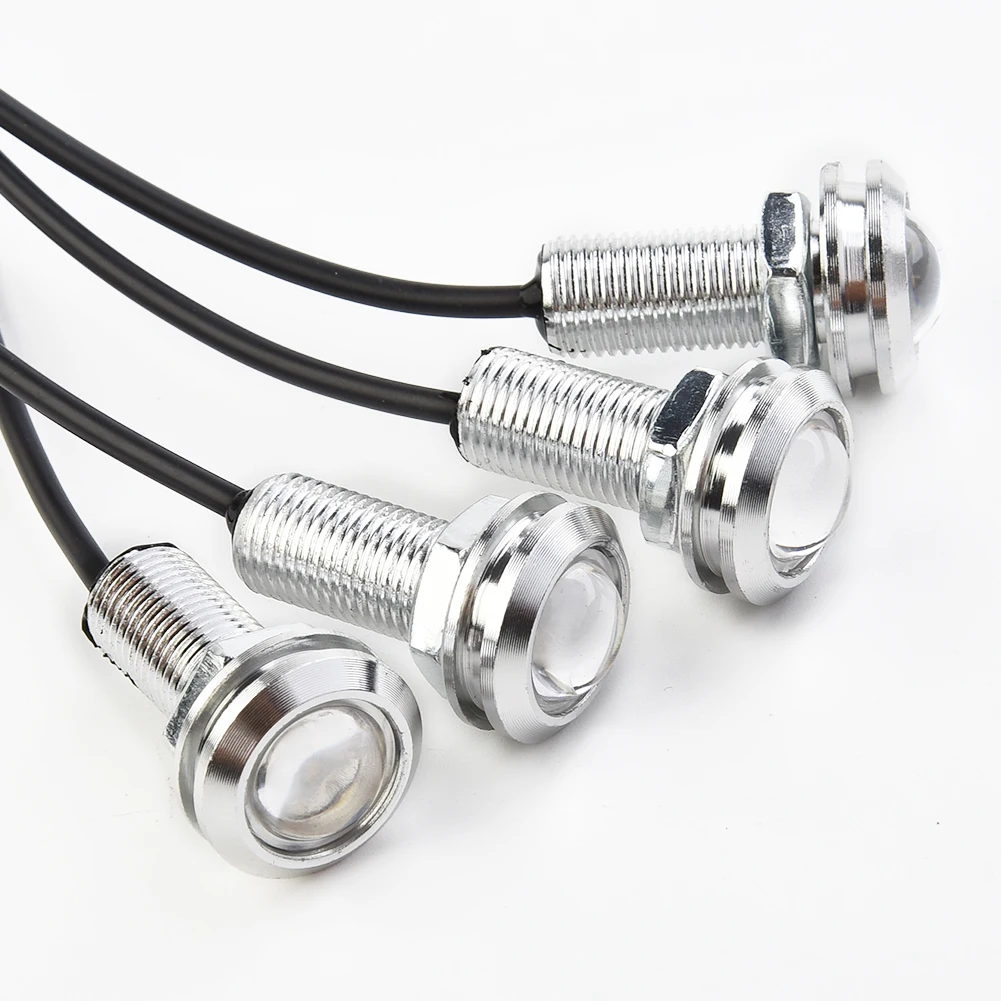 4Pcs Marine Boat LED Light Blue Stern Light Round LED Tail Lamp Silver Waterproof Underwater Runner Side Marker Lights