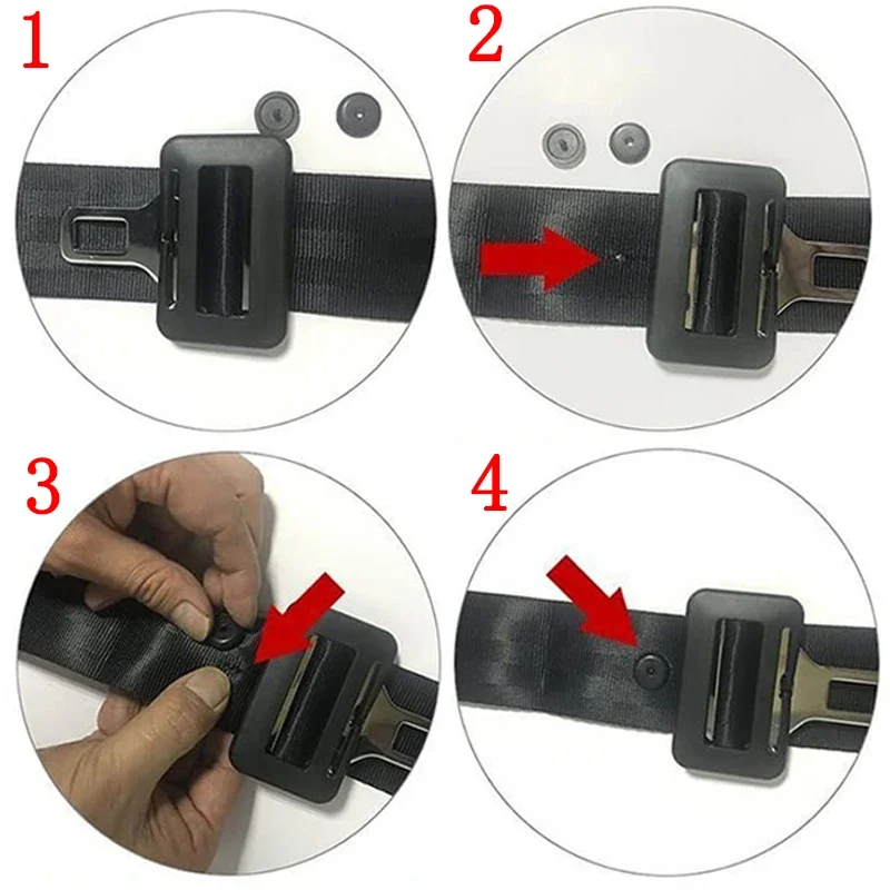 Car Safety Seatbelt Stopper Buckle Auto Seat Belt Spacing Limit Stop Plastic Anti-slip Button Retainer Rivet Stud Clips