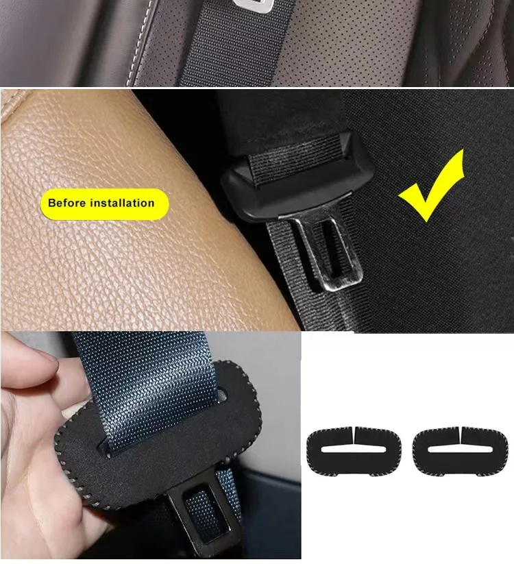 For BMW Mercedes-Benz Audi Hyundai Kia Honda Tesla Toyota Volkswagen Ford Skoda Car Seat Belt Buckle Protector Cover Accessories