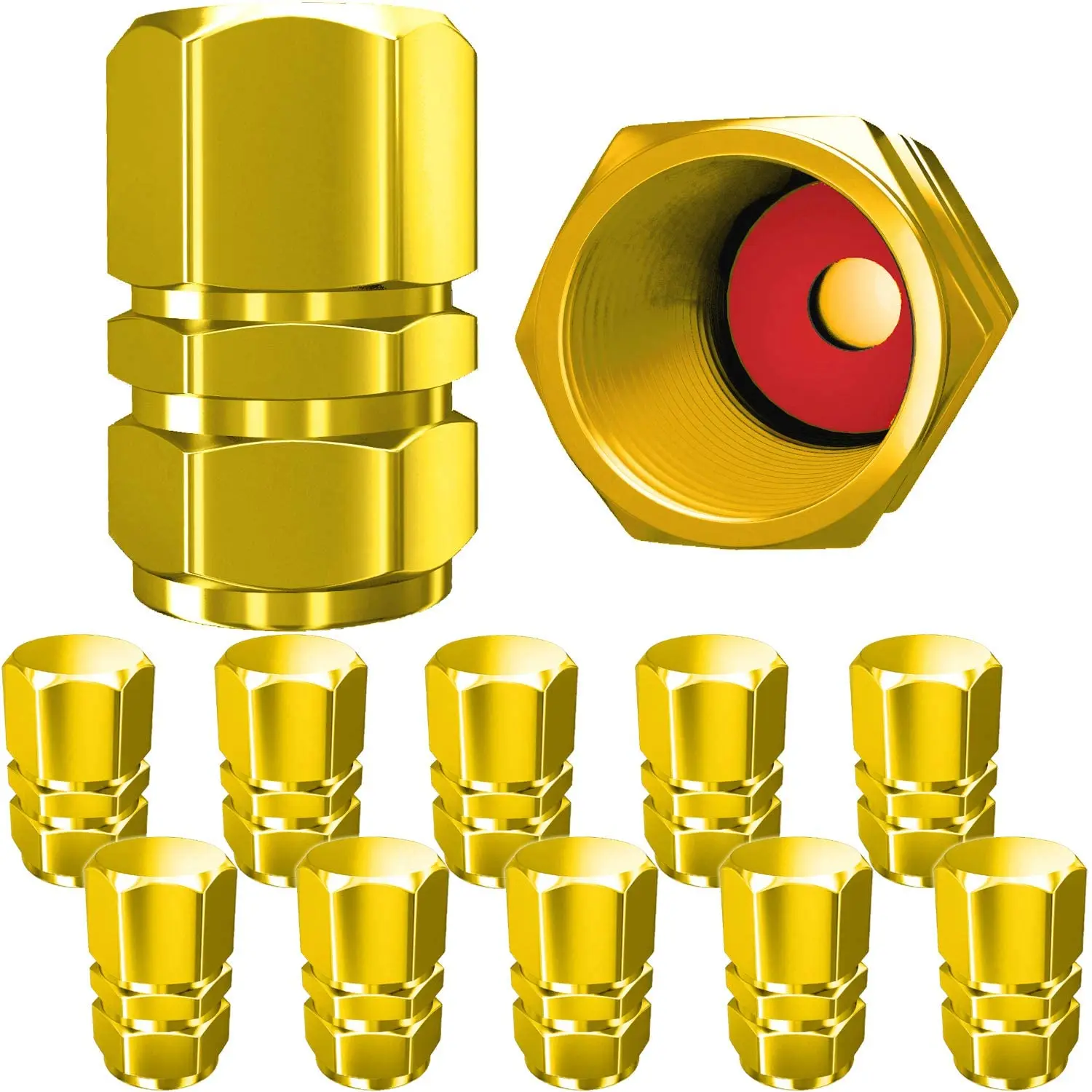 AUTCOAT Aluminum Alloy Car Wheel Tire Valve Caps Tyre Rim Stem Covers Car Dustproof Tire Cap For Cars Motorcycles Trucks Bikes