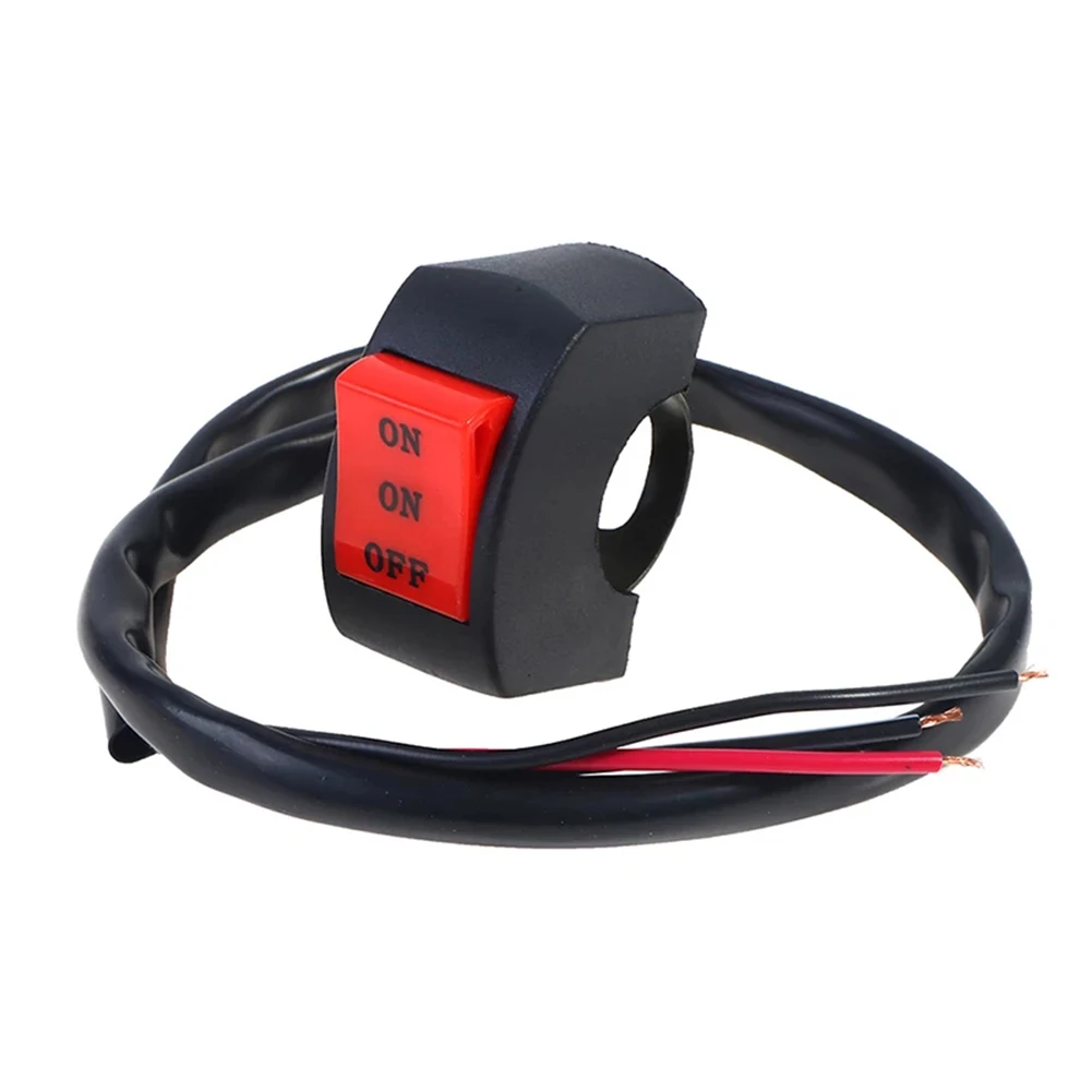 22mm LED Headlight Switch Far Near Three Line Motorcycle Handlebar Switch Button Used As ON/ON/OFF Switch For General Lights