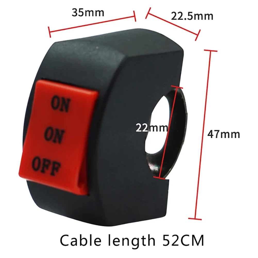 22mm LED Headlight Switch Far Near Three Line Motorcycle Handlebar Switch Button Used As ON/ON/OFF Switch For General Lights